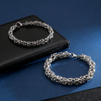 Fongten Stainless Steel Chain Bracelet for Men Handmade Mesh Charm Armband Bracelets Bangle Male Jewelry Christmas Gifts