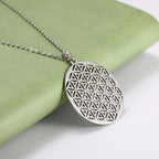 Flower of Life Sacred Geometry Pendant Necklace — Stainless Steel