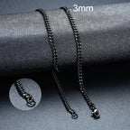 Vnox 18-70cm Curb Chain Necklaces 3-11mm Men's Miami Cuban Link Classic Punk Heavy Metal Stainless Steel Long Women