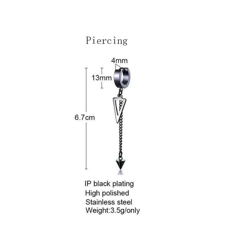 Spike Single Huggie Earrings — Stainless Steel