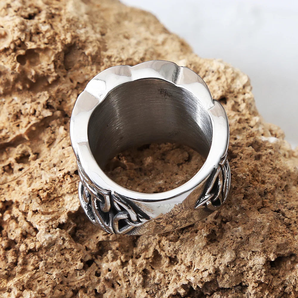 Heavy Metals Celtics Knot Rings for Men Boys Punk Vintage Stainless Steel Amulet Rings Biker Fashion Jewelry Gifts