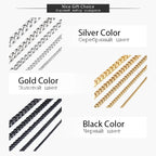 Men's Necklace Stainless Steel Cuban Link Chain Black Gold Color Necklaces For Men 18-36" Hip Hop Jewelry KNM09