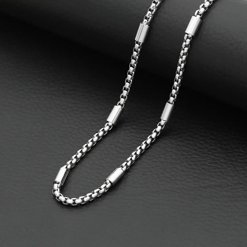 316L Stainless Steel New BOX Chain Necklace for Men Women Viking Jwelry Vintage Aestethic Cable Cuban Chunky Trendy