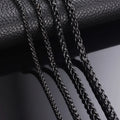 1 piece Width 3mm/4mm/5mm/6mm Black Color Keel Link Chain Necklace For Men Women Stainless Steel Chain Necklace