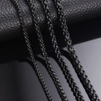 1 piece Width 3mm/4mm/5mm/6mm Black Color Keel Link Chain Necklace For Men Women Stainless Steel Chain Necklace
