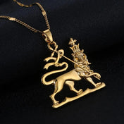 Ethiopian Lion of Judah Pendant — Gold
