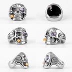 Smoker Soldier Skull Gothic Stainless Steel Mens Rings Punk Hip Hop for Male Boyfriend Biker Jewelry Creativity Gift