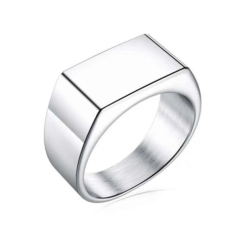 Jiayiqi Men'S Ring Punk Rock 316L Stainless Steel Signet Ring For Men Hip Hop Party Jewelry Male Wedding Gift Custom