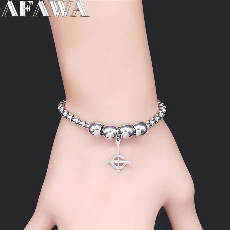 Band Beaded Bracelet — Stainless Steel