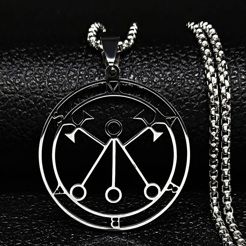 Baphomet Steel Pendant Lucifer Sigil Seal Satan