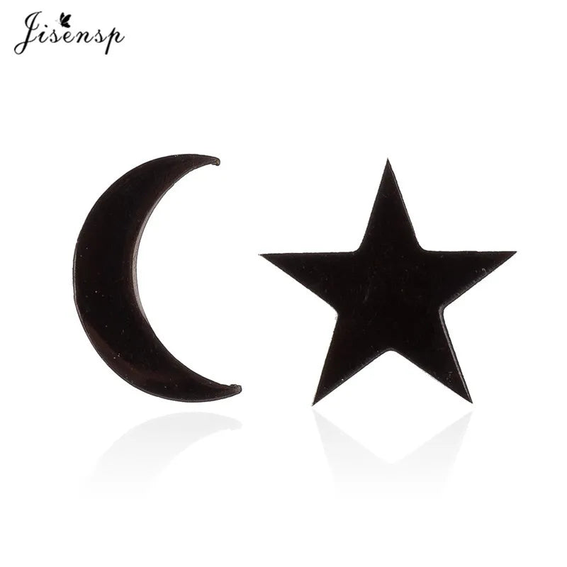 Punk Open Star Stud Earrings Everyday Wear — Stainless Steel