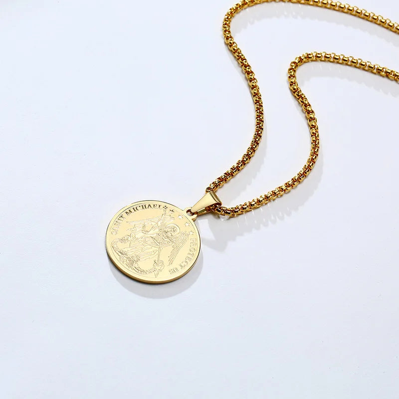 St. Michael Badge Medal Pendant — SS