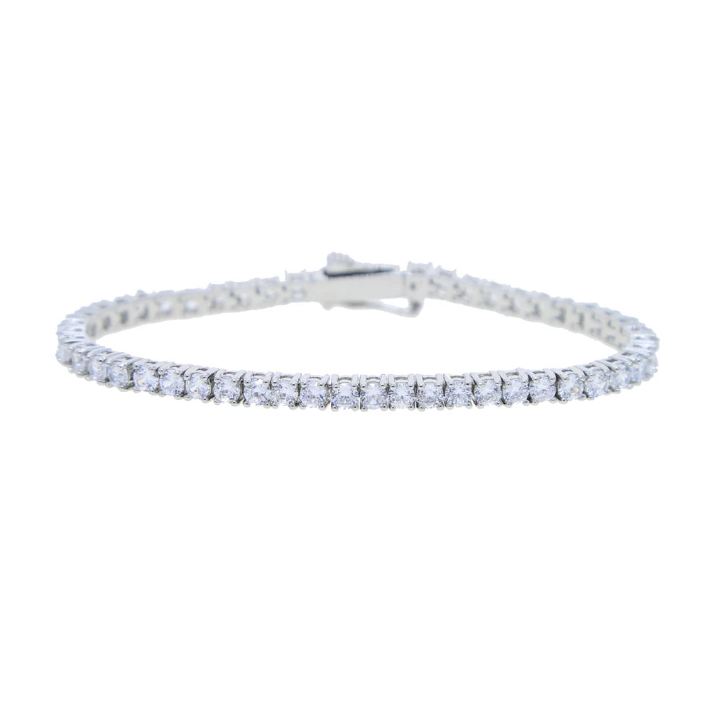 High Quality Iced Out Bling 5A Cubic Zirconia 3MM Tennis Chain Bracelet Hip Hop Mens Women Engagement Luxury Jewlery