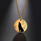 Wolf Moon Pendant Necklace — Silver