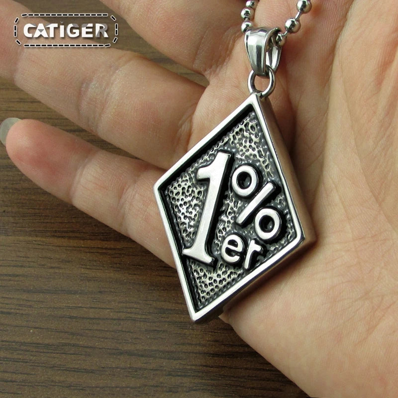 Biker Stainless Steel Pendant Necklace