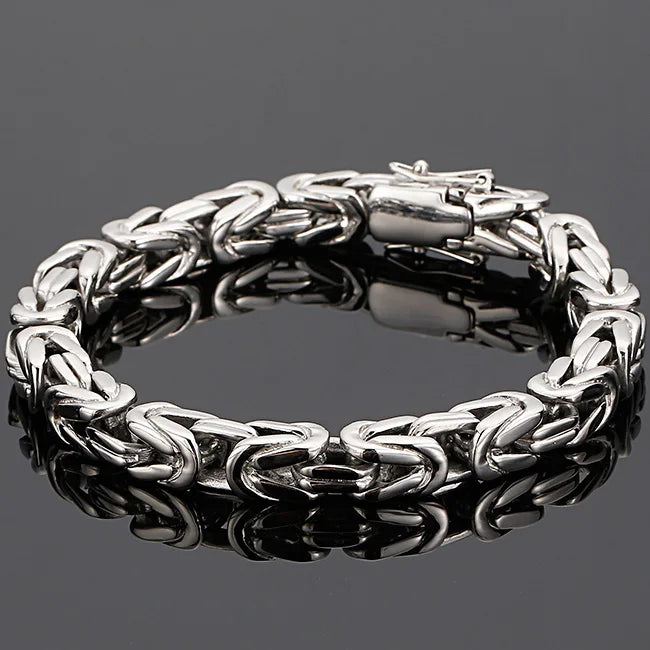 Hiphop Chain Bracelets For Men Never Fade Gold Color Stainless Steel Bracelet Manly Wrist 8.66" Classic Mens Jewellery