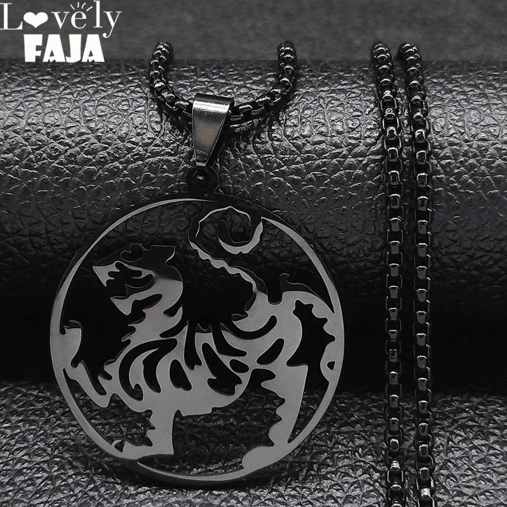 Karate Symbol Pendant Necklace — Stainless Steel