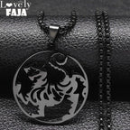 Karate Symbol Pendant Necklace — Stainless Steel
