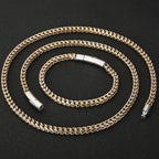Matte Stainless Steel Men's On Hand Link Chain Bracelet 4/6MM Thick Handles for Men 68CM Long Male Necklace Choker