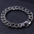 12MM 316L Stainless Steel Cuban Chain Bracelet Man Vintage Men's Bracelets Male Viking Jewelry Armband Boyfriend