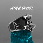 Nordic Viking Stainless Steel Ring Anchor Compass Tree of Life Viking Rune Wolf Men and Women Ring Jewelry Factory