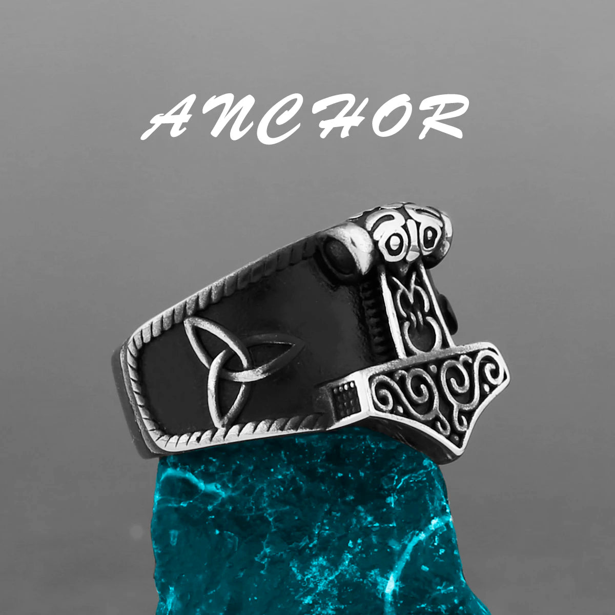 Nordic Viking Stainless Steel Ring Anchor Compass Tree of Life Viking Rune Wolf Men and Women Ring Jewelry Factory