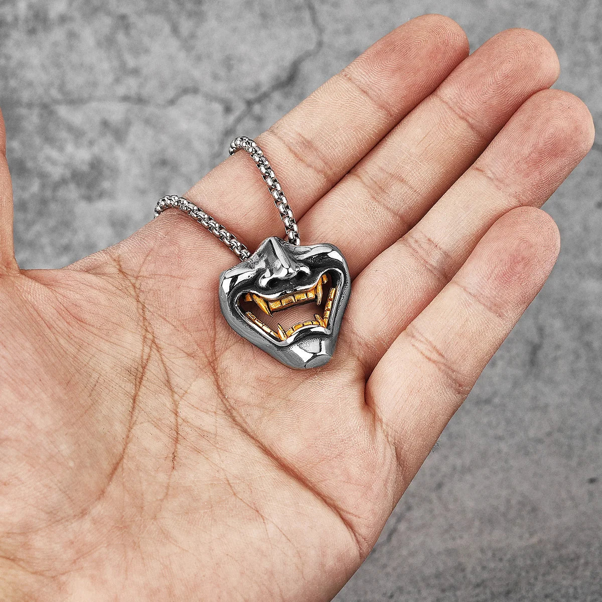 Samurai Stainless Steel Pendant Necklace