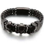 Gold Color Stainless Steel Chain Bracelet for Man Punk Gothic Skull Wristband With Magnetic Clasp Animal Head Homme