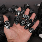 Skeleton Punk Men's Ring Rock Motorcycle Stainless Steel Ring Titanium Steel Casting Creative Gift