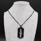 Gothic Heart Blade Necklace — Black Stainless