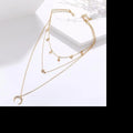 Glamour Necklace 2025 Fashion New Simple Temperament Eight Mans Star Crescent Pentagram Ms. Three-layer Necklace Gift