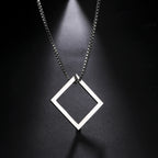 My Shape Punk Triangle Square Stacking Necklaces for Men Stainless Steel Geometric Pendant Necklace Fashion Male Hip Hop Jewelry