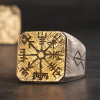 925 Silver Viking Ring Vegvisir Trendy Male Ring Single Ring Fashion Jewelry