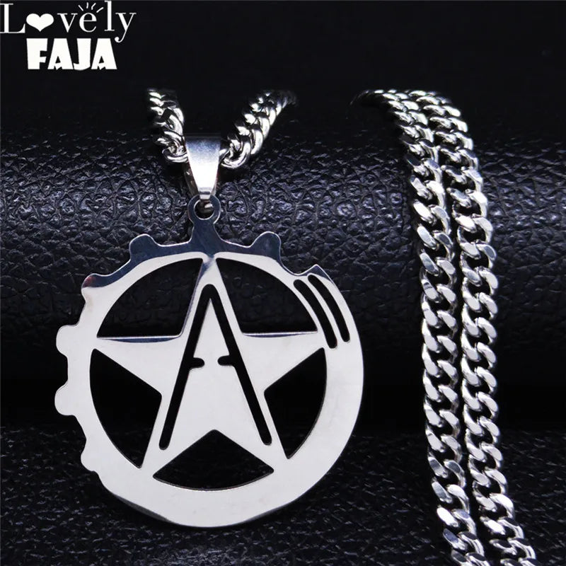 Hammer Sickle Pendant Necklace — Silver