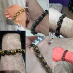 Gothic Stainless Steel Ghost Skull Heads Beads Bracelet for Men 8MM Natural Stone Men‘s Beaded Bracelets Rock Skeleton