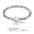 Stainless Steel Lightning Bolt Figaro Chain Bracelet for Men Jewelry