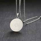 Men Necklace,Seal of the Seven Archangels Necklaces,Stainless Steel The 7 Archangels Sigil, Solomon Kabbalah Amulet Pendants