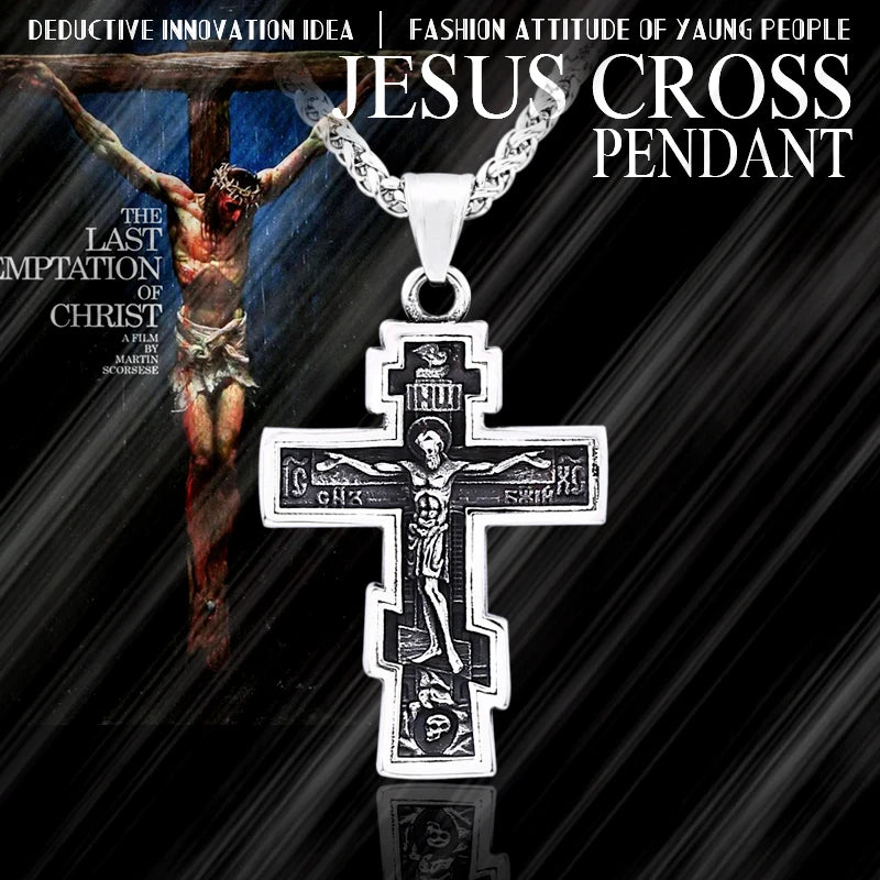 BEIER Christ Jesus Pendant Necklace 316L Stainless Steel Cross Chain Heavy Men Jewelry Gift Religious Christian Jewelry BP8-210