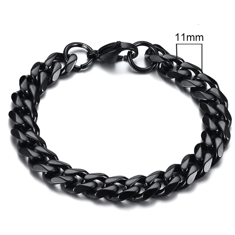 Chunky Curb Chain Bracelet 11mm — Stainless Steel