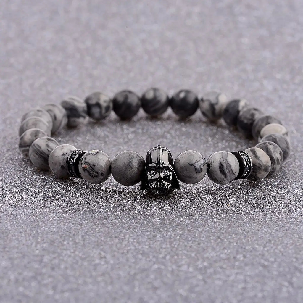 Charm Mens CZ Beaded Bracelets 8mm Bright Black Lava Stone Bracelets Homme Black Matte Bracelets For Women Dropshipping