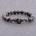 Charm Mens CZ Beaded Bracelets 8mm Bright Black Lava Stone Bracelets Homme Black Matte Bracelets For Women Dropshipping