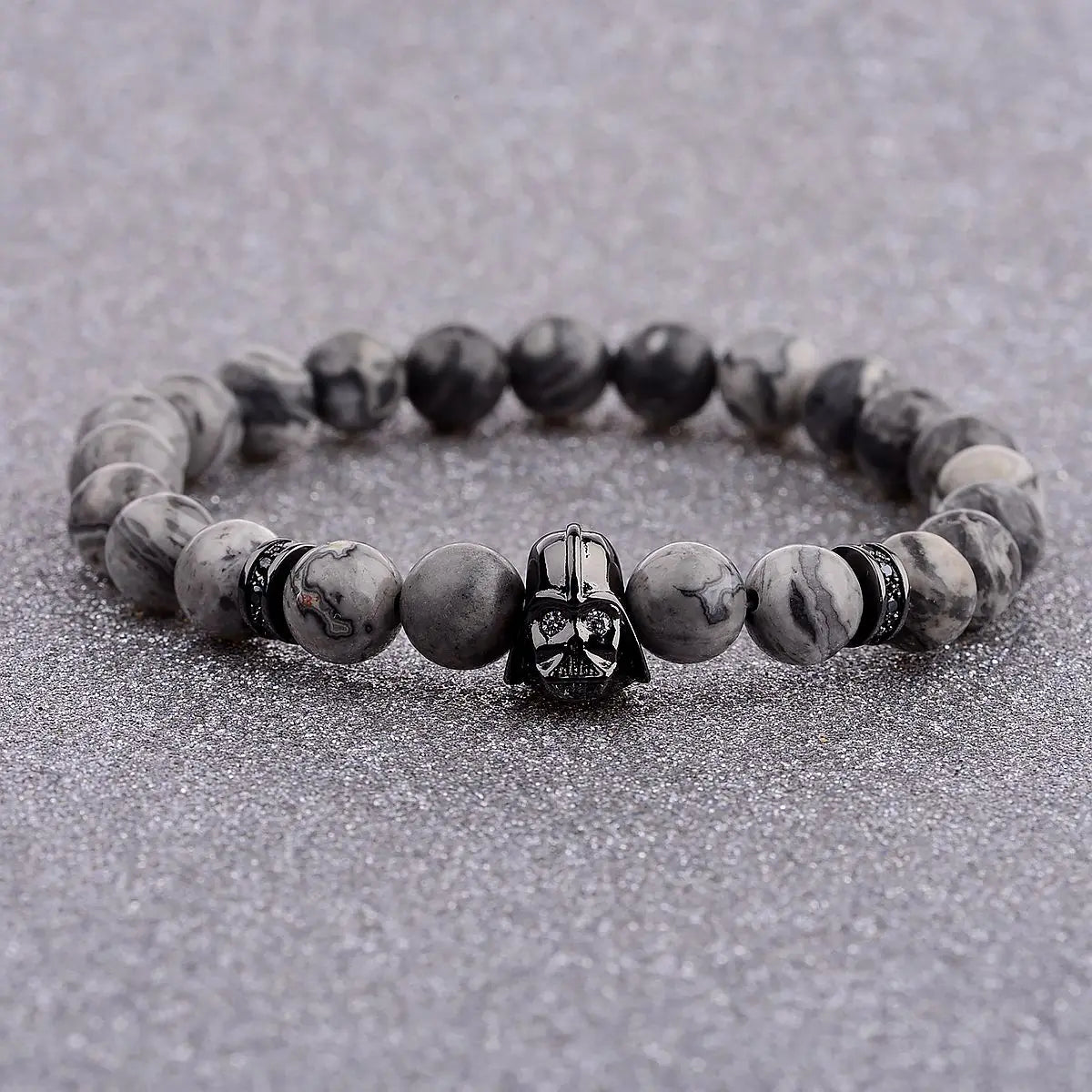 Charm Mens CZ Beaded Bracelets 8mm Bright Black Lava Stone Bracelets Homme Black Matte Bracelets For Women Dropshipping