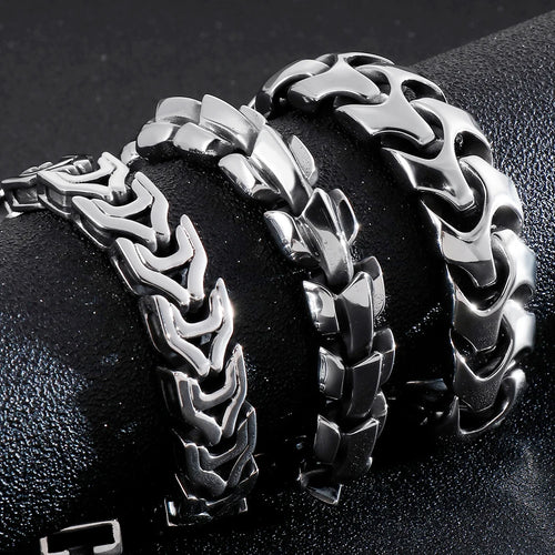 Big Size 20/22/24CM Long Heavy Stainless Steel Man Bracelet Men's Link Chain Bracelets Metal Bangles Massive On Hand