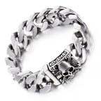 20mm Chunky Cuban Chain Bracelet with Skull Charm