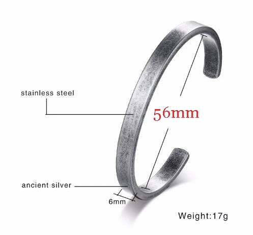 Silver Mobius Cuff Bangle Bracelet — Stainless Steel