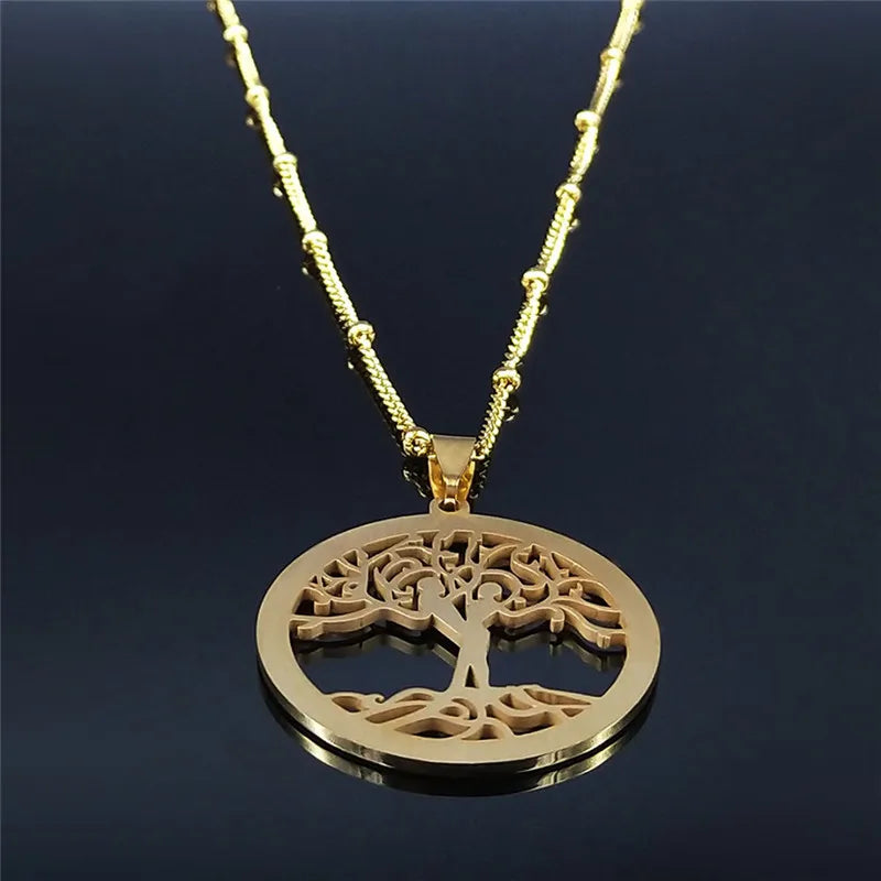 Iced Out Tree Of Life Gold Pendant Love Crystal