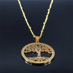 Iced Out Tree Of Life Gold Pendant Love Crystal