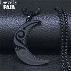 Witchcraft Moon Pendant — Black Stainless