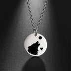 Wolf Moon Pendant Necklace — Silver