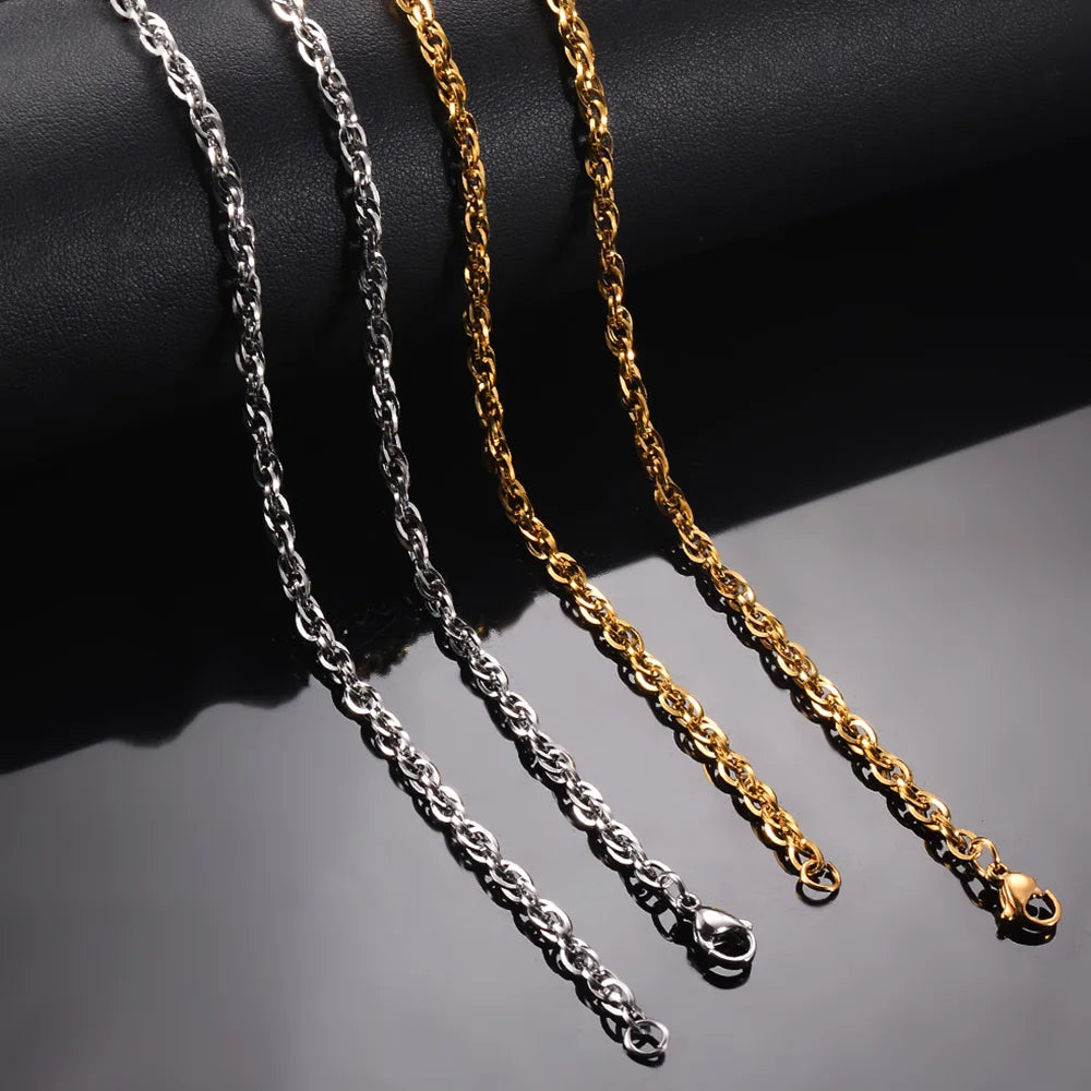 Minimal Stainless Steel Square Chain 3mm